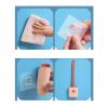 MOOWI Toilet Brush Household Silicone Toilet Brush Multifunctional Toilet Brush Toilet Cleaning Brush Toilet Brush Holder Bathroom Brush and Holder (Color : Gray) view 4
