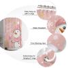 Christmas Fabric Shower Curtain, Hot Pink Cartoon Snowman Snowflake Waterproof Shower Curtain Set with 12 Hooks Let It Snow Bathroom Curtains for Farmhouse Dorm Home Hotel Holiday Decor, 72"W x 96"L view 3