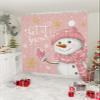 Christmas Fabric Shower Curtain, Hot Pink Cartoon Snowman Snowflake Waterproof Shower Curtain Set with 12 Hooks Let It Snow Bathroom Curtains for Farmhouse Dorm Home Hotel Holiday Decor, 72"W x 96"L view 4