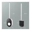 MOOWI Toilet Brush Toilet Brush Household No Dead Angle Wall-Mounted Set Toilet Silicone Toilet Brush with Base Toilet Cleaning Helper Bathroom Brush and Holder (Color : Black) view 2