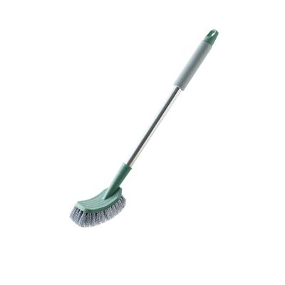MOOWI Toilet Brush Toilet Brush Household Toilet Brush Toilet Cleaning Wall-Mounted Hole Stainless Steel Extended Handle Toilet Brush Bathroom Brush and Holder (Color : 1)