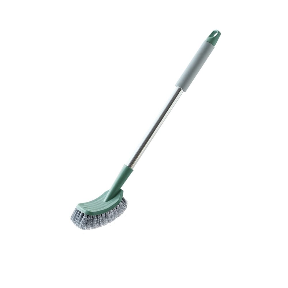 MOOWI Toilet Brush Toilet Brush Household Toilet Brush Toilet Cleaning Wall-Mounted Hole Stainless Steel Extended Handle Toilet Brush Bathroom Brush and Holder (Color : 1)