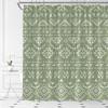 ABONAN Boho Geometric Shower Curtain Sage Green Modern Farmhouse Tribal Retro Western Aztec Abstract Mid Century Art Fabric Bathroom Curtains Decor Set with Hook(67" Wx70 H) view 2