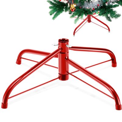 Roowest Metal Christmas Tree Stand for Artificial Tree, Red, 16 Inch