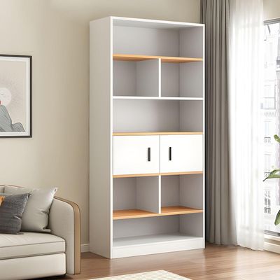 KWOKING Closed Back Bookcase Contemporary Engineered Wood Bookshelf Office Bookshelf Floor-to-ceiling Bookcase Shelf Against the Wall Grid Cabinet Storage Cabinet Locker White 24.4"L x 9.4"W x 71.3"H