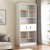 KWOKING Closed Back Bookcase Contemporary Engineered Wood Bookshelf Office Bookshelf Floor-to-ceiling Bookcase Shelf Against the Wall Grid Cabinet Storage Cabinet Locker White 24.4"L x 9.4"W x 71.3"H view 1