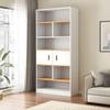 KWOKING Closed Back Bookcase Contemporary Engineered Wood Bookshelf Office Bookshelf Floor-to-ceiling Bookcase Shelf Against the Wall Grid Cabinet Storage Cabinet Locker White 24.4"L x 9.4"W x 71.3"H view 3