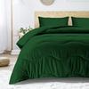 3 PC Wavy Stitching Comforter Lightweight Green, Soft Breathable All Season King/Cal-King Size, Duvet Insert, Winter Warm Microfiber Down Alternative Quilt with Corner Tabs - 94x104 inch view 2