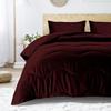 1 PC Wavy Stitching Comforter Lightweight Wine, Soft Breathable All Season King/Cal-King Size, Duvet Insert, Winter Warm Microfiber Down Alternative Quilt with Corner Tabs - 94x104 inch view 2