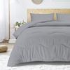 5 PC Wavy Stitching Comforter Lightweight Silver, Soft Breathable All Season Full/Queen Size, Duvet Insert, Winter Warm Microfiber Down Alternative Quilt with Corner Tabs - 90x90 inch view 2