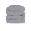 5 PC Wavy Stitching Comforter Lightweight Silver, Soft Breathable All Season Full/Queen Size, Duvet Insert, Winter Warm Microfiber Down Alternative Quilt with Corner Tabs - 90x90 inch view 3