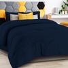 1 PC Wavy Stitching Comforter Lightweight Navy, Soft Breathable All Season Oversized Super King Size, Duvet Insert, Winter Warm Microfiber Down Alternative Quilt with Corner Tabs - 98x120 inch view 1