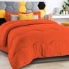 3 PC Wavy Stitching Comforter Lightweight Orange, Soft Breathable All Season Full/Queen Size, Duvet Insert, Winter Warm Microfiber Down Alternative Quilt with Corner Tabs - 90x90 inch view 1