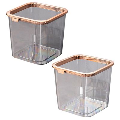 Alipis Cute Sleek 2-Pack Pet Trash Can Pressure Ring-Design Small Waste Bin for Bathroom Kitchen