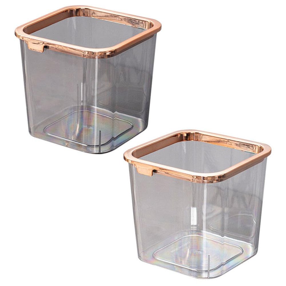 Alipis Cute Sleek 2-Pack Pet Trash Can Pressure Ring-Design Small Waste Bin for Bathroom Kitchen
