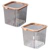 Alipis Cute Sleek 2-Pack Pet Trash Can Pressure Ring-Design Small Waste Bin for Bathroom Kitchen view 1