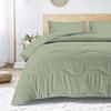 5 PC Wavy Stitching Comforter Lightweight Light Sage, Soft Breathable All Season Twin/TwinXL Size, Duvet Insert, Winter Warm Microfiber Down Alternative Quilt with Corner Tabs - 69x90 inch view 2