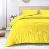 5 PC Wavy Stitching Comforter Lightweight Yellow, Soft Breathable All Season King/Cal-King Size, Duvet Insert, Winter Warm Microfiber Down Alternative Quilt with Corner Tabs - 94x104 inch view 2