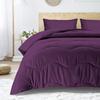 3 PC Wavy Stitching Comforter Lightweight Plum, Soft Breathable All Season Super King Size, Duvet Insert, Winter Warm Microfiber Down Alternative Quilt with Corner Tabs - 98x116 inch view 2