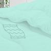 1 PC Wavy Stitching Comforter Lightweight Aqua Blue, Soft Breathable All Season Oversized Super King Size, Duvet Insert, Winter Warm Microfiber Down Alternative Quilt with Corner Tabs - 98x120 inch view 4