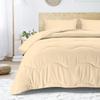 1 PC Wavy Stitching Comforter Lightweight Ivory, Soft Breathable All Season Twin/TwinXL Size, Duvet Insert, Winter Warm Microfiber Down Alternative Quilt with Corner Tabs - 69x90 inch view 2