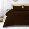 3 PC Wavy Stitching Comforter Lightweight Chocolate, Soft Breathable All Season King/Cal-King Size, Duvet Insert, Winter Warm Microfiber Down Alternative Quilt with Corner Tabs - 94x104 inch view 2