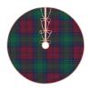 MIZIBAO Christmas Tree Skirt Clan Lindsay Maroon and Green Scottish Tartan Rustic Xmas Tree Skirts Mat Festive Decoration for Merry Christmas and New Year Holiday Party 48" view 2