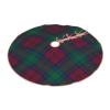 MIZIBAO Christmas Tree Skirt Clan Lindsay Maroon and Green Scottish Tartan Rustic Xmas Tree Skirts Mat Festive Decoration for Merry Christmas and New Year Holiday Party 48" view 3