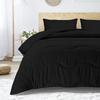 5 PC Wavy Stitching Comforter Lightweight Black, Soft Breathable All Season Full/Queen Size, Duvet Insert, Winter Warm Microfiber Down Alternative Quilt with Corner Tabs - 90x90 inch view 2