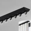 Curtain Track Glider Rail, Curtain Rail Track With Hooks, Wall Ceiling Mounted Curtain Tracks, Flexible Aluminum Ceiling Curtain Track,for Curtains,Room Divider, Shower Curtain, Black 4M (13.1FT) ( Co view 1