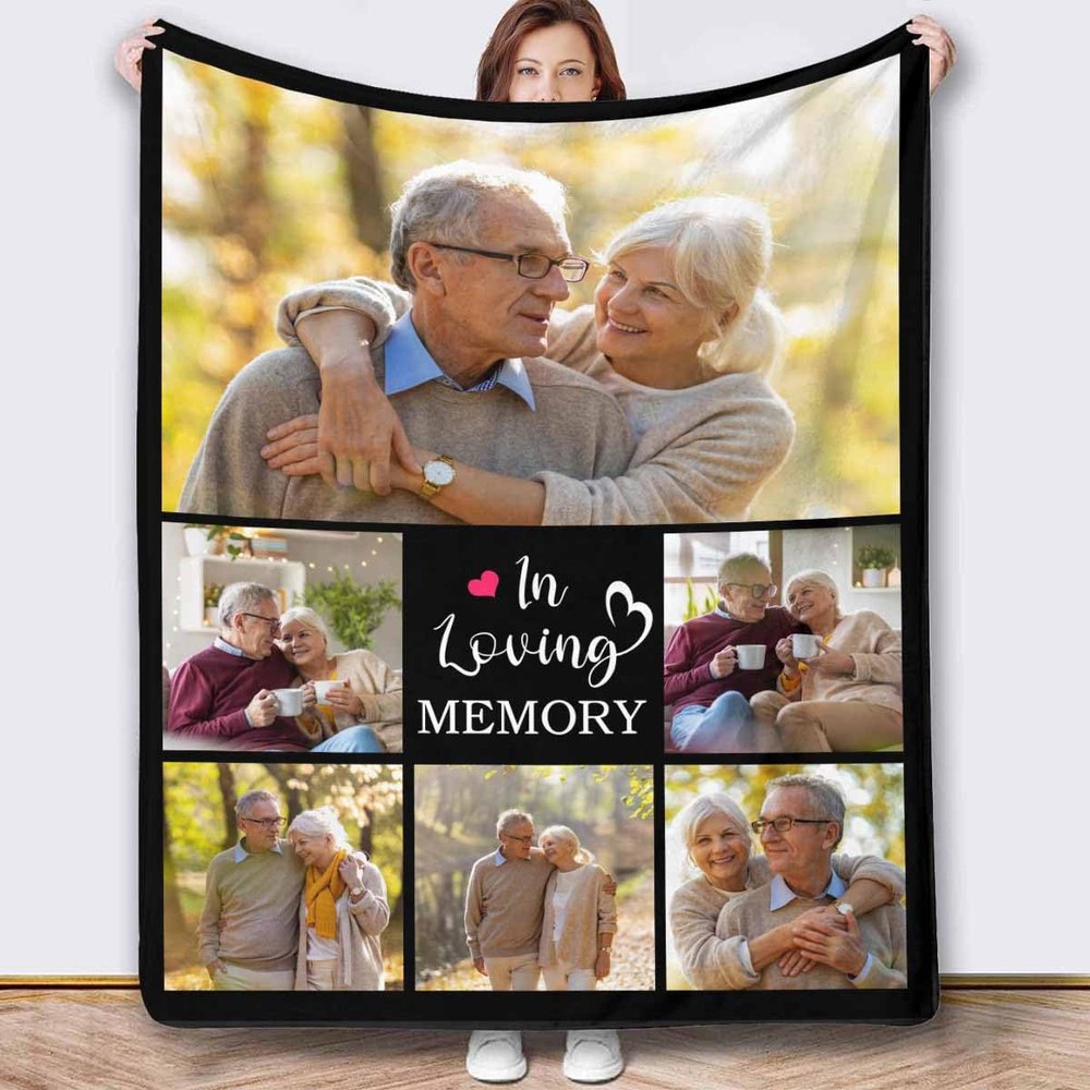 Custom Memory Blanket with Name for Loved Ones Lost, Customized Remembrance Gifts Sympathy Blankets with Name in Memory of Loved One Loss of Grandma Grandpa 70"x80"