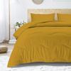 3 PC Wavy Stitching Comforter Lightweight Golden, Soft Breathable All Season King/Cal-King Size, Duvet Insert, Winter Warm Microfiber Down Alternative Quilt with Corner Tabs - 94x104 inch view 2
