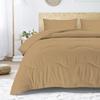 3 PC Wavy Stitching Comforter Lightweight Taupe, Soft Breathable All Season Twin/TwinXL Size, Duvet Insert, Winter Warm Microfiber Down Alternative Quilt with Corner Tabs - 69x90 inch view 2