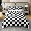 100% Natural Cotton Grid Duvet Cover Full, Black And White Checkered Bedding Set, Farmhouse Buffalo Plaid Comforter Cover for For Kids Teens Adults, Geometric Gingham Checkerboard Quilt Cover view 1