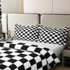 100% Natural Cotton Grid Duvet Cover Full, Black And White Checkered Bedding Set, Farmhouse Buffalo Plaid Comforter Cover for For Kids Teens Adults, Geometric Gingham Checkerboard Quilt Cover view 4
