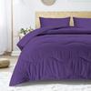 5 PC Wavy Stitching Comforter Lightweight Purple, Soft Breathable All Season King/Cal-King Size, Duvet Insert, Winter Warm Microfiber Down Alternative Quilt with Corner Tabs - 94x104 inch view 2