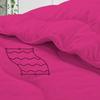 3 PC Wavy Stitching Comforter Lightweight Hot Pink, Soft Breathable All Season King/Cal-King Size, Duvet Insert, Winter Warm Microfiber Down Alternative Quilt with Corner Tabs - 94x104 inch view 4