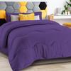 3 PC Wavy Stitching Comforter Lightweight Purple, Soft Breathable All Season Super King Size, Duvet Insert, Winter Warm Microfiber Down Alternative Quilt with Corner Tabs - 98x116 inch view 1