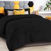 3 PC Wavy Stitching Comforter Lightweight Black, Soft Breathable All Season Twin/TwinXL Size, Duvet Insert, Winter Warm Microfiber Down Alternative Quilt with Corner Tabs - 69x90 inch view 1