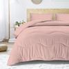 1 PC Wavy Stitching Comforter Lightweight Blush, Soft Breathable All Season King/Cal-King Size, Duvet Insert, Winter Warm Microfiber Down Alternative Quilt with Corner Tabs - 94x104 inch view 2