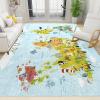 Color Animal World Map Area Rugs, Cartoon Animal World Map Easy Clean Rug, Soft Non-Skid Carpet Throw Rug for Kids Teen Girls Boys Bedroom, Living Room Bathroom Classroom Office 3ftx5ft view 1