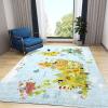 Color Animal World Map Area Rugs, Cartoon Animal World Map Easy Clean Rug, Soft Non-Skid Carpet Throw Rug for Kids Teen Girls Boys Bedroom, Living Room Bathroom Classroom Office 3ftx5ft view 3