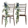 Tkasniy Wedding Aisle Chair Decoration Flowers Burgundy(Pack of 1), Handmade Chairs Back Pew Flowers, Rustic Chair Sashes for Church Wedding Arch Aisle Decor view 1