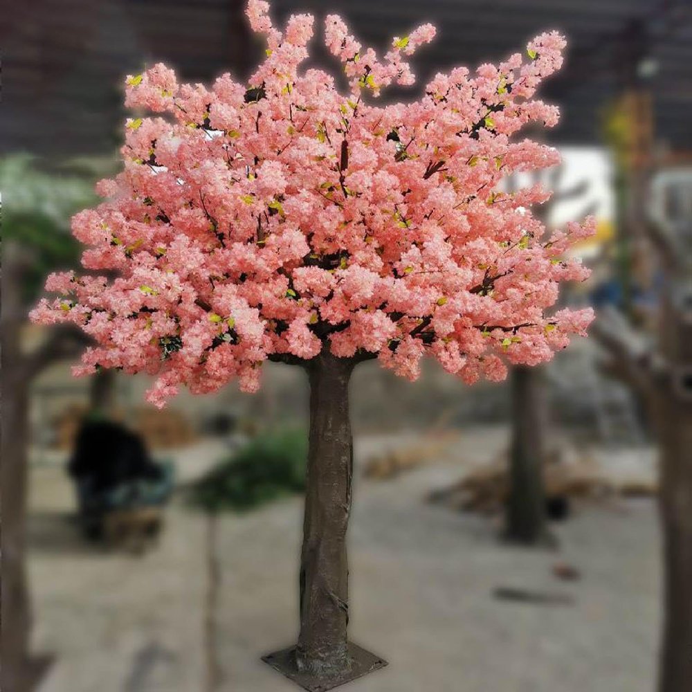 ESRADA Artificial Cherry Tree Weeping Cherry Tree Purple Cherry Tree for Indoor Outdoor Home Office Party Table Center Wedding C-1.2mx1m