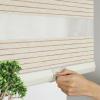 Persilux Natural Woven Faux Linen Cordless Zebra Blinds for Windows Roller Shades Room Darkening Thermal Insulated Free-Stop Blinds for Doors, Home and Living Room, Cream(25.5" W x 72" H, Cream) view 1
