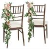 Tkasniy Wedding Aisle Chair Decoration Flowers Burgundy(Pack of 1), Handmade Chairs Back Pew Flowers, Rustic Chair Sashes for Church Wedding Arch Aisle Decor view 1