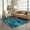Tropical Plants Leaves Art Area Rug, Green Palm Tree Indoor Floor Rugs, Easy-to-Clean Carpet Non-Slip Low-Pile Soft for Bedroom Living Room Kids Boys Girls Game Room 8ftx10ft view 4