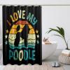 GDHBLING Poodle Shower Curtain Minimalist Cartoon Dog Cute Shower Curtain for Walk in Shower Cloth Fabric Bathroom Decor Washable Weighted,Black,72x72 Inch view 2