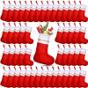 Chitidr 72 Pcs Christmas Felt Stockings Bulk, 9 Inch Red Classic Christmas Stockings, Xmas Fireplace Hanging Stockings, Christmas Tree Hanging Ornaments for Christmas Holiday Decorations Party Favors view 1
