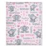 Ottoy Custom Elephants Personalized Baby Blanket with Name Custom Elephants Blanket Gifts for Girls Boy Super Soft Blankets for Couch Air-Conditioning Quilts Chirstmas Gifts Decor 120"x90" for Family view 2